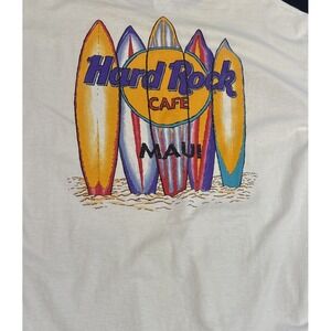 Vtg 90s Hard Rock Cafe Graphic Single Stitch T Shirt Men's Maui Logo Surfer XL